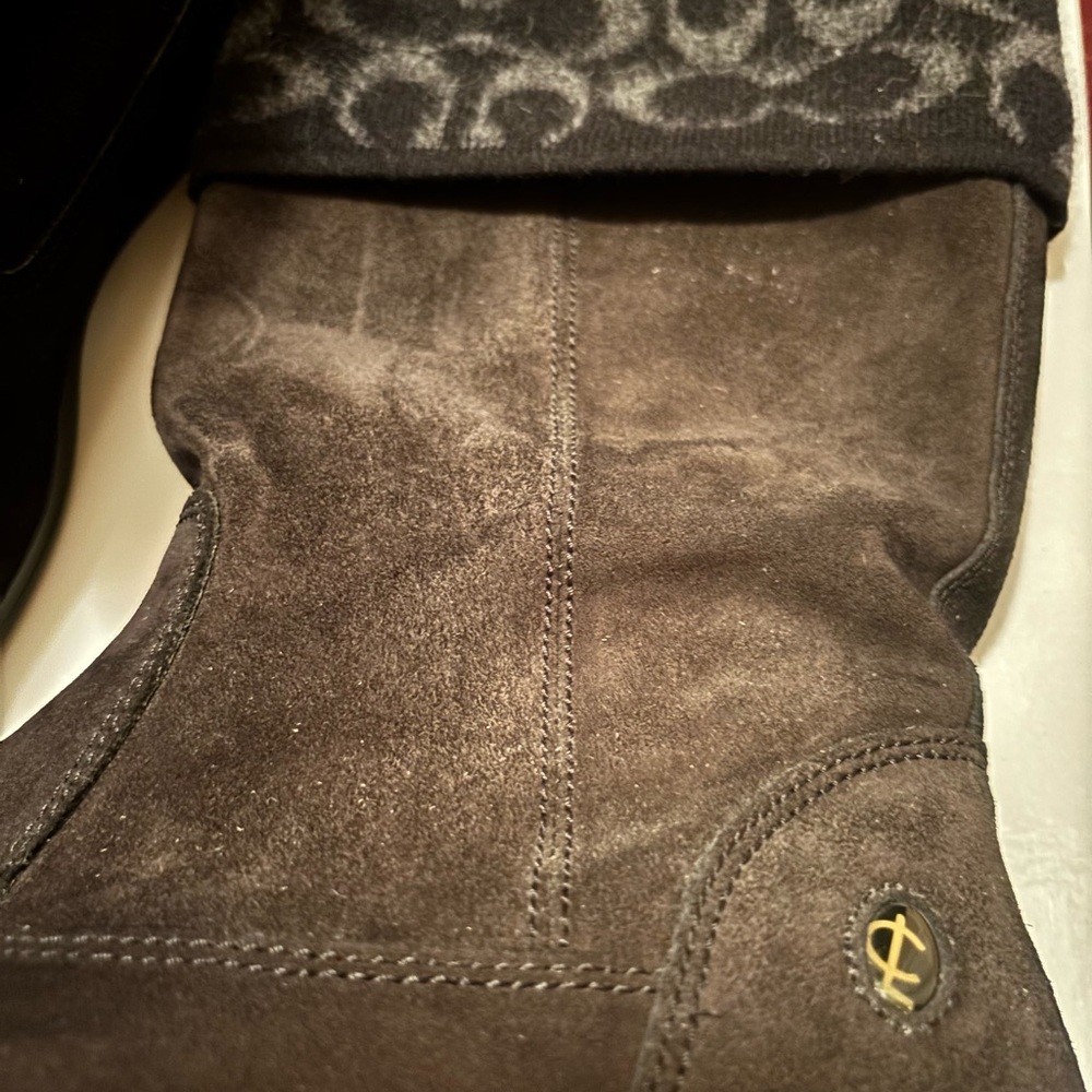 Coach Black Fold-Over Suede Boots - Picture 3 of 7